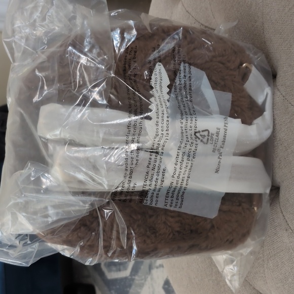 Express Teddy Fabric Plush Zip Up Brown Backpack with Adjustable Straps NWT - Picture 5 of 9